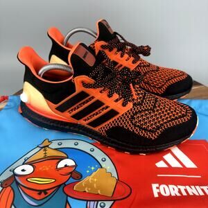 Adidas Fortnite Men's 7.5 Black/Orange Fishstick Retro Ultraboost JQ0715 NEW